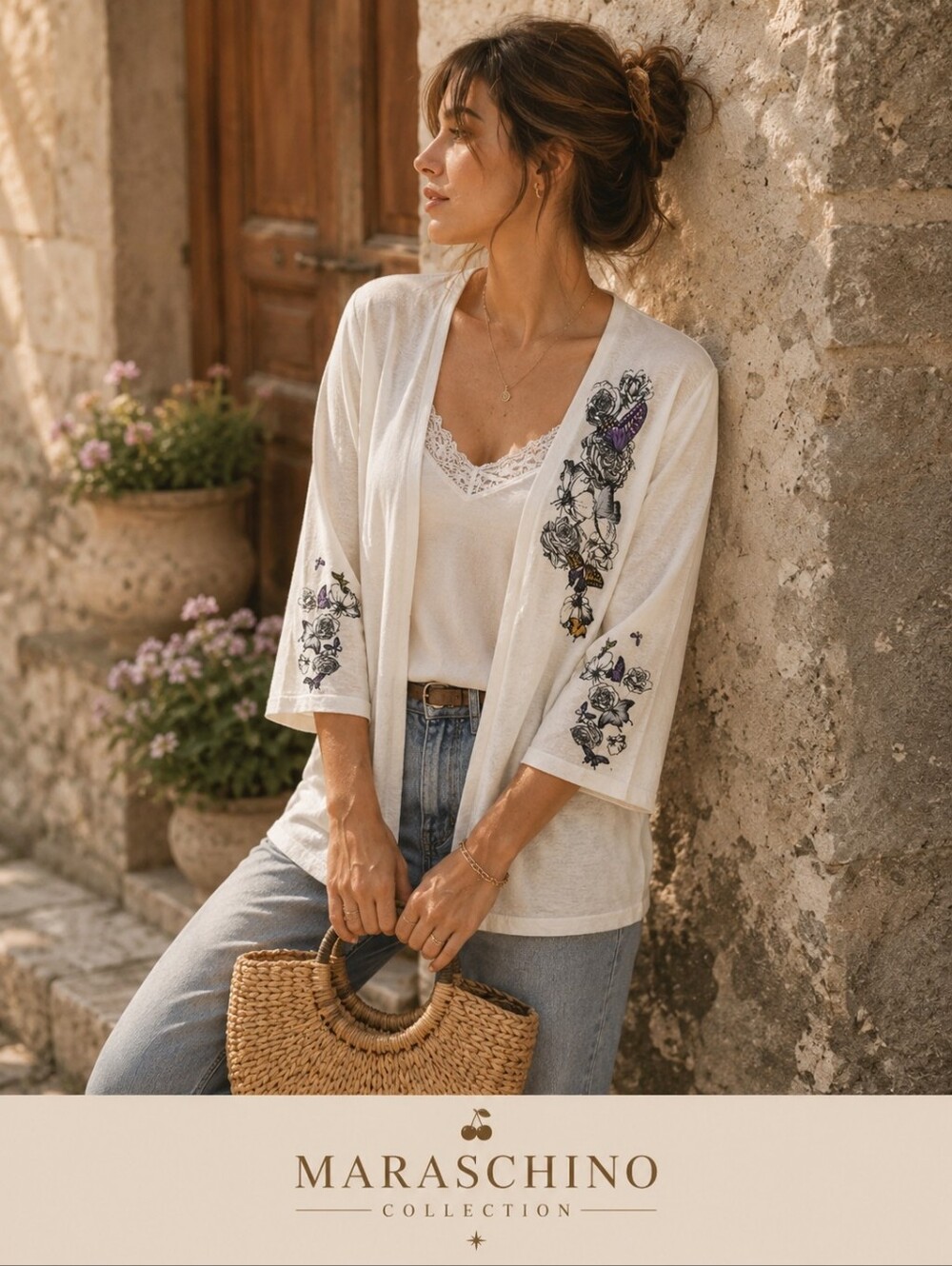 CJ Banks Botanical Butterfly Cardigan | 1X